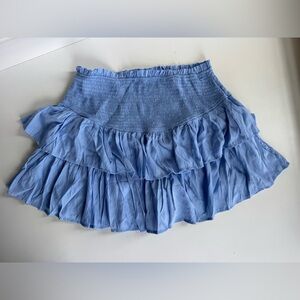 Chic Blue Ruffled Mini Skirt